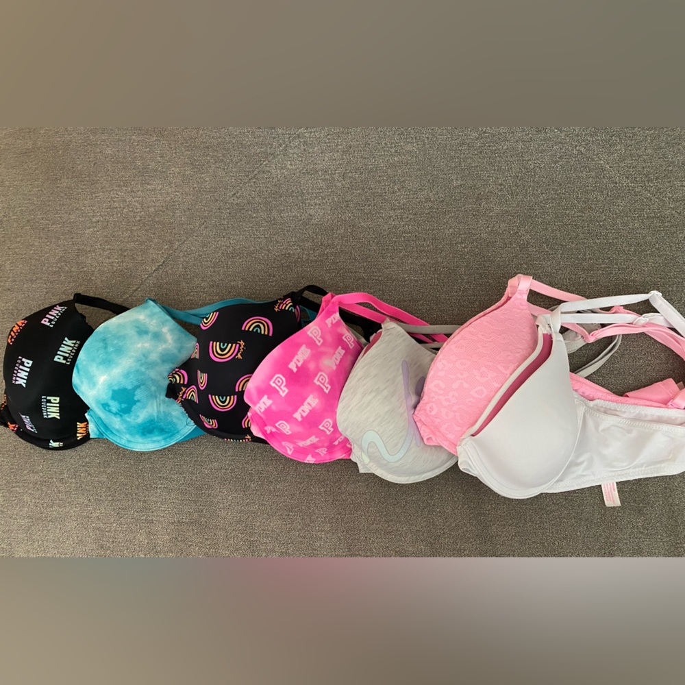 7 PINK T Shirt Bras 36 B great condition!!!!